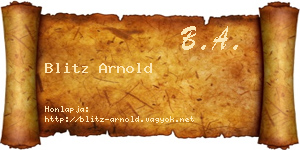 Blitz Arnold névjegykártya