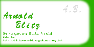 arnold blitz business card